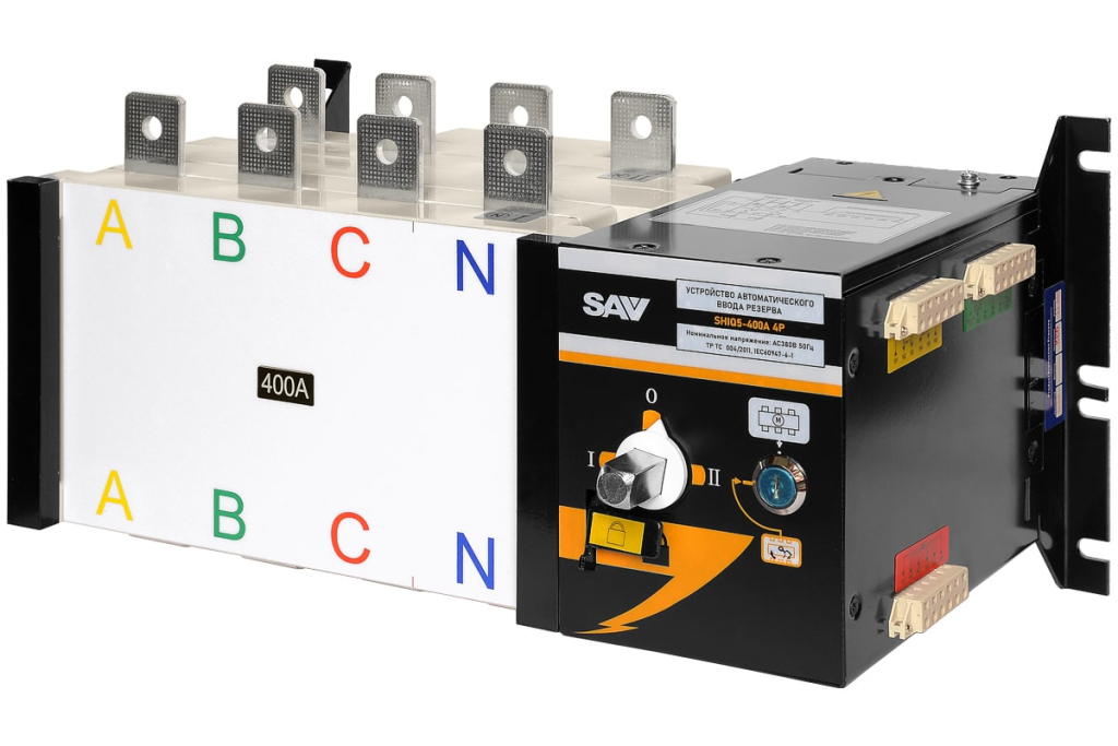 Реверсивный рубильник АВР (устройство автоматического ввода резерва) SHIQ5-400 4P 019926